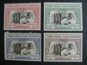 USA 1934 Brooklyn New York exhibition labels MNH check them out!