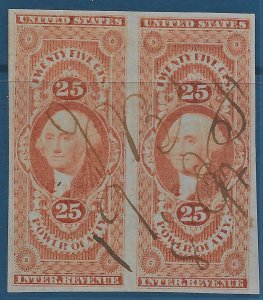 US 1862-71 Sc. #R48a horizontal pair VF