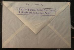 1940s Cairo Egypt Cover To POW British Prisoner of War Stalag 8b Germany