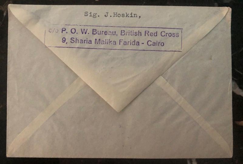 1940s Cairo Egypt Cover To POW British Prisoner of War Stalag 8b Germany