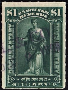 R173 $1.00 Documentary Stamp (1898) Used