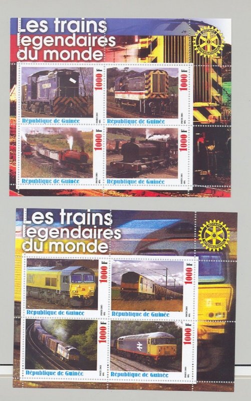 Guinea 2003 Trains, Rotary 10v M/S of 4