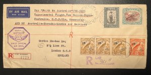 1934 Registered Papua New Guinea Airmail Cover Port Moresby to London England