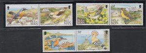 Isle of Man # 587-592, 593, Birds, Mint NH, 1/2 Cat.