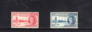 ST. VINCENT #152-153 1946 PEACE ISSUE MINT VF NH O.G ee