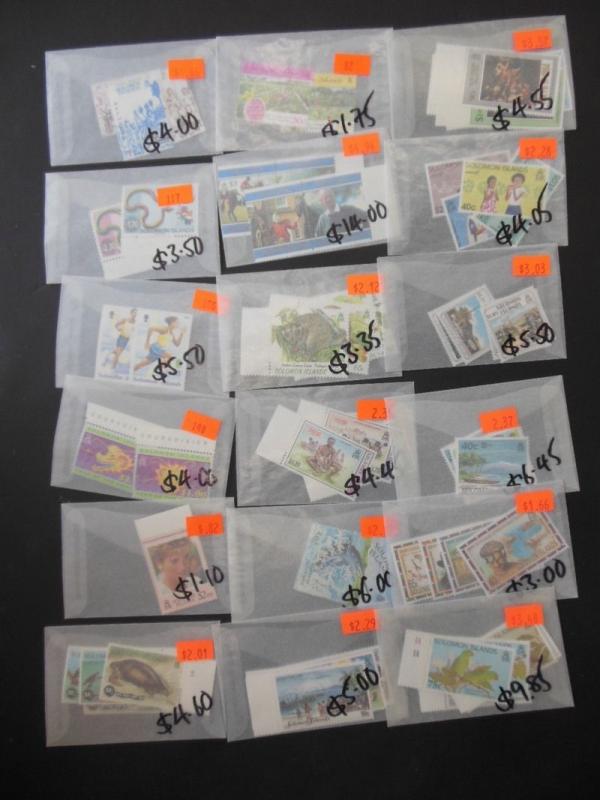 SOLOMON : Beautiful all VF MNH collection in glassines mostly between 1970s-2000