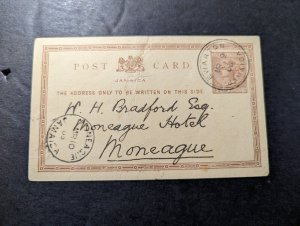 1903 Jamaica Postcard Cover Ewarton to Moneague