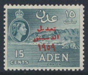 Aden  SG 74  SC# 63  MLH Revised Constitution  OPT 1959  see scans & details 