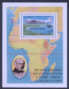 1979 Sao Tome and Principe 583/B35 Airplanes / Rowland Hill 30,00 €