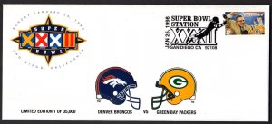 US 1998 SUPER BOWL GREEN BAY PACKERS VS. DENVER BRONCOS SUPER BOWL STATION CANCE