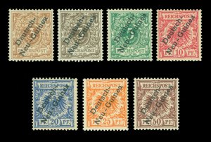 German Colonies - NEW GUINEA 1897 Eagle SURCHARGED set Sc# 1-6 (+ #1b) mint MH