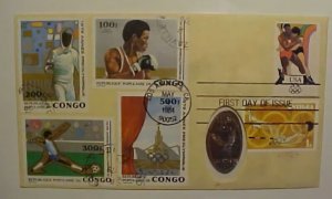 CONGO US MIXED FDC 1984 WITH METAL