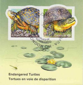 Canada 2019 Endangered Turtles Souvenir Sheet, #3179 Used