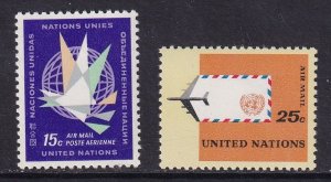 United Nations New York #C11-C12 MNH 1964  flight and jet plane