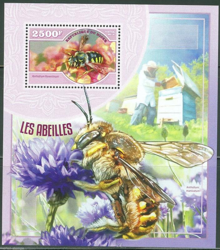 NIGER  2014  BEES SOUVENIR  SHEET MINT NH