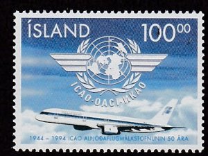 Iceland # 792, ICAO 50th Anniversary, Mint NH, 1/2 Cat.