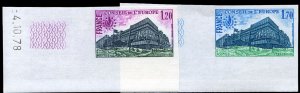 France, Officials #1O23-1O24 (YT 58-59) Cat€92, 1978 Council of Europe, imp...