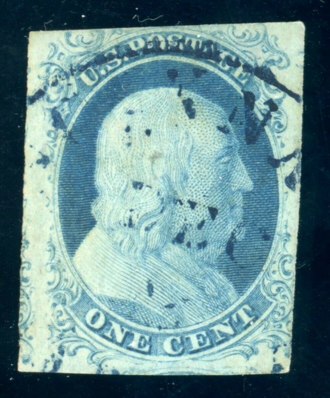 US Stamp #7 Washington 1c - PSE Cert - Used - CV $140.00