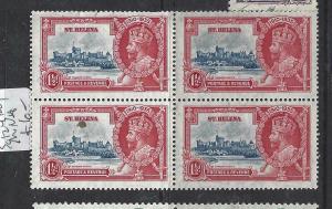 ST HELENA   (P2903BB) KGV SILVER JUBILEE SG  124    BL OF 4   MNH