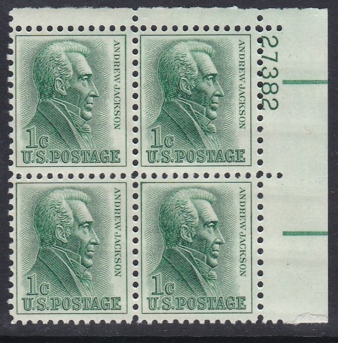 1209 Andrew Jackson Plate Block MNH