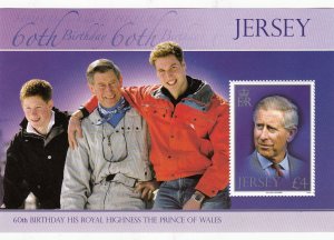 Jersey 2008,  Prince Charles 60th. Miniature Sheet unmounted Mint NHM