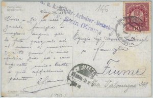 75480 - AUSTRIA Slovenia - POSTAL HISTORY -  POSTCARD to FIUME Italy 1918