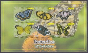 2011 Liberia 5963-5968KL Butterflies 12,00 €