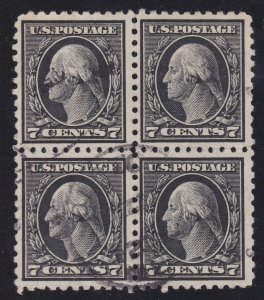 US 430 7c Washington Used Block of 4 VF-XF SCV $40