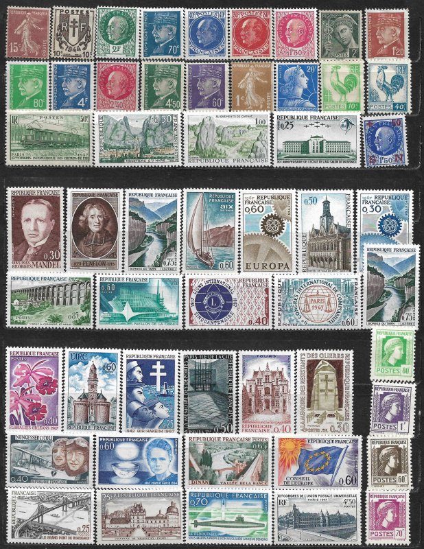 COLLECTION LOT OF 53 FRANCE MH 1926+ STAMPS