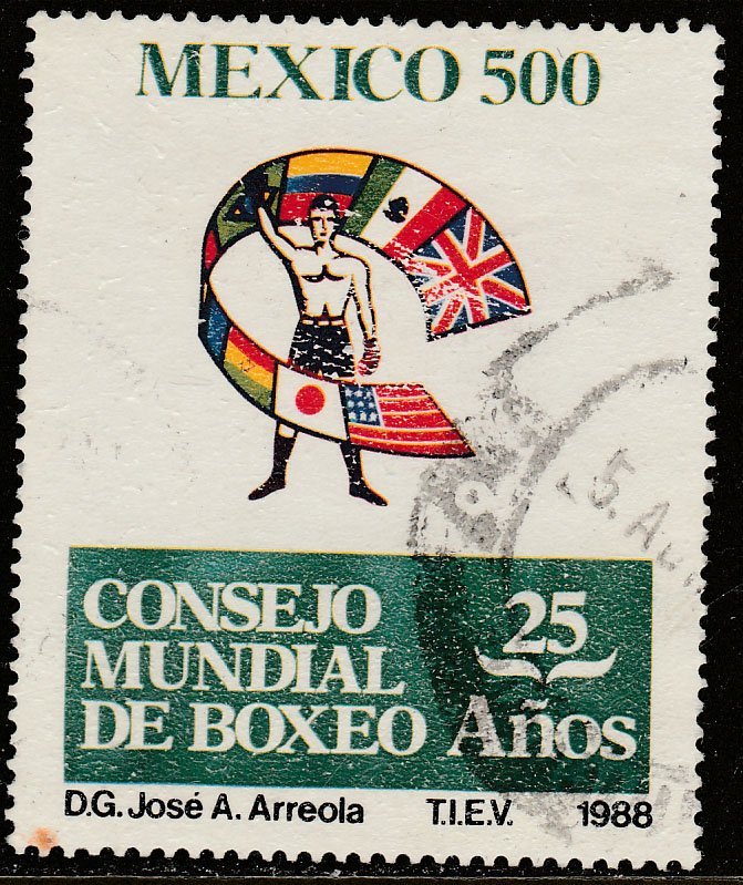 MEXICO 1556 World Boxing Council 25th ANNIVERSARY. USED. F-VF. (1358)