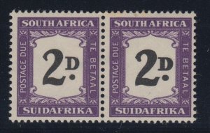 South Africa, SG D36a, MHR pair (couple slightly toned perf tips) Thick D var