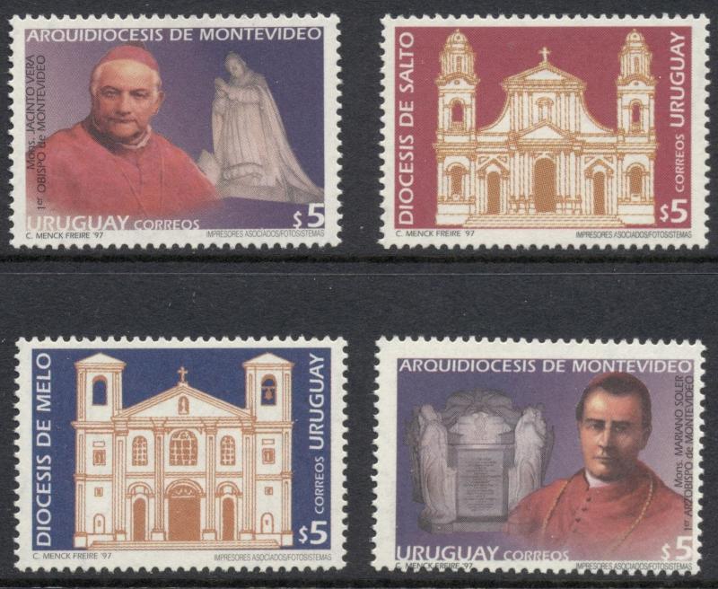 Uruguay Scott #1661-1664 MNH Ecclesiastical Provinces RELIGION CV$10+