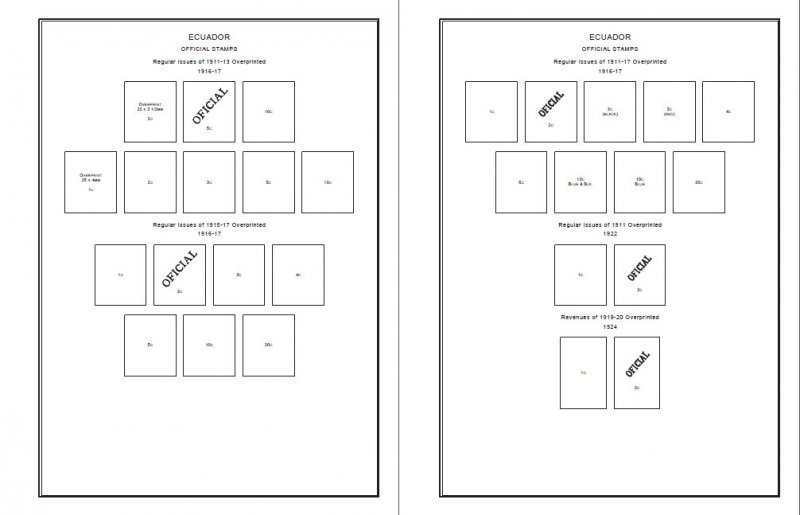 ECUADOR STAMP ALBUM PAGES 1865-2011 (449 PDF digital pages)