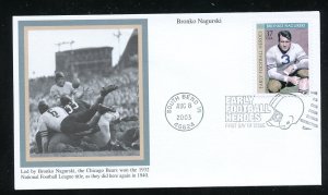 US 3808 Football Heroes - Bronco Nagurski UA Mystic cachet FDC