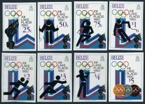 Belize 461-468 A,B,469-470,MNH. Olympics Lake Placid-1980.Torch,Slalom skiing,