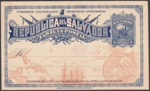 SALVADOR 1892 Columbus 2c postcard - fine unused...........................a3146