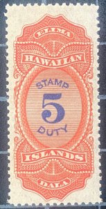 US Stamps-Hawaii SC# R15  - MOG LH - SCV $45.00