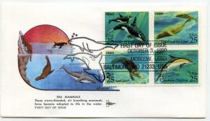 2508-11 Creatures of the Sea, GillCraft blk4 FDC