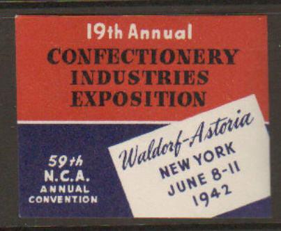 1942 Confectionery Industries Expo Label