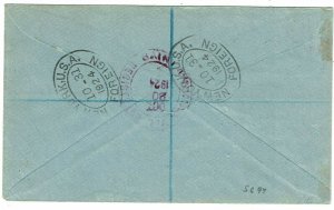 British Virgin Islands 1924 Road Town cancel on registered cover to England