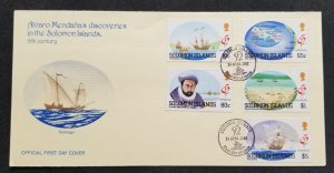 Solomon Islands Alvaro Mendana's Discovery 1992 Sailing Ship (FDC) Granada '92