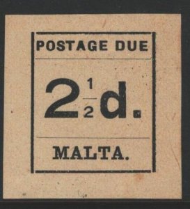 Malta Sc#J5 MH - some toning on reverse