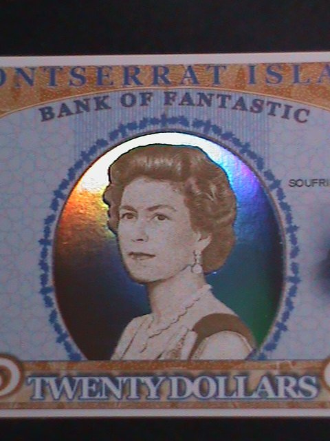 ​MONTSERRAT ISLANDS-COLLECTIBLES $20 UNCIRCULATED POLYMAR HOLOGRAM NOTE-VF