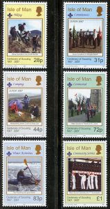 Isle of Man Scott 1182-87 MVFNHOG 2007 Scouting Centennial Set - SCV $12.70