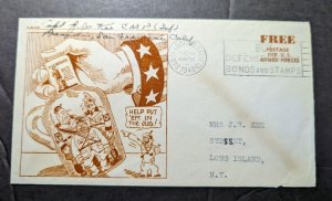 1942 USA Free Postage Cover San Francisco CA to Long Island NY Put Em In The Jug