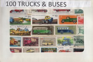 A Nice Selection Of 100 All Different Topicals. Trucks & Buses    #02 TOP06