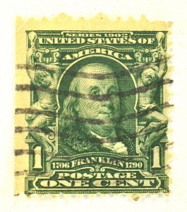 US STAMP SCOTT #300b 1C BENJAMIN FRANKLIN USED, 1903