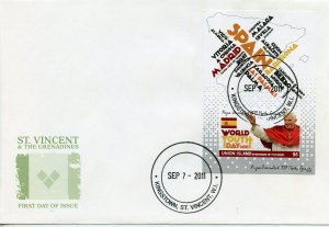 UNION ISLAND 2011 POPE BENEDICT XVI WORLD YOUTH DAY IMPER SOUVENIR SHEET FDC