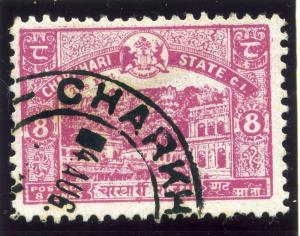 INDIA;  CHARKHARI  1930s early issue fine used 8a. value