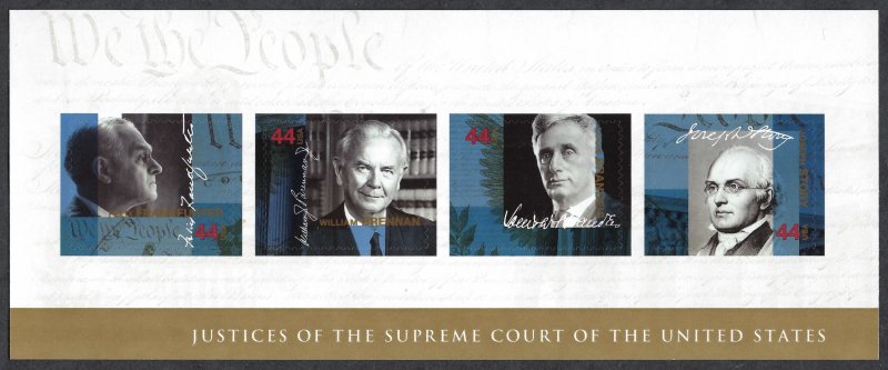 United States #4422 44¢ Supreme Court Justices (2009).  Souvenir sheet. MNH